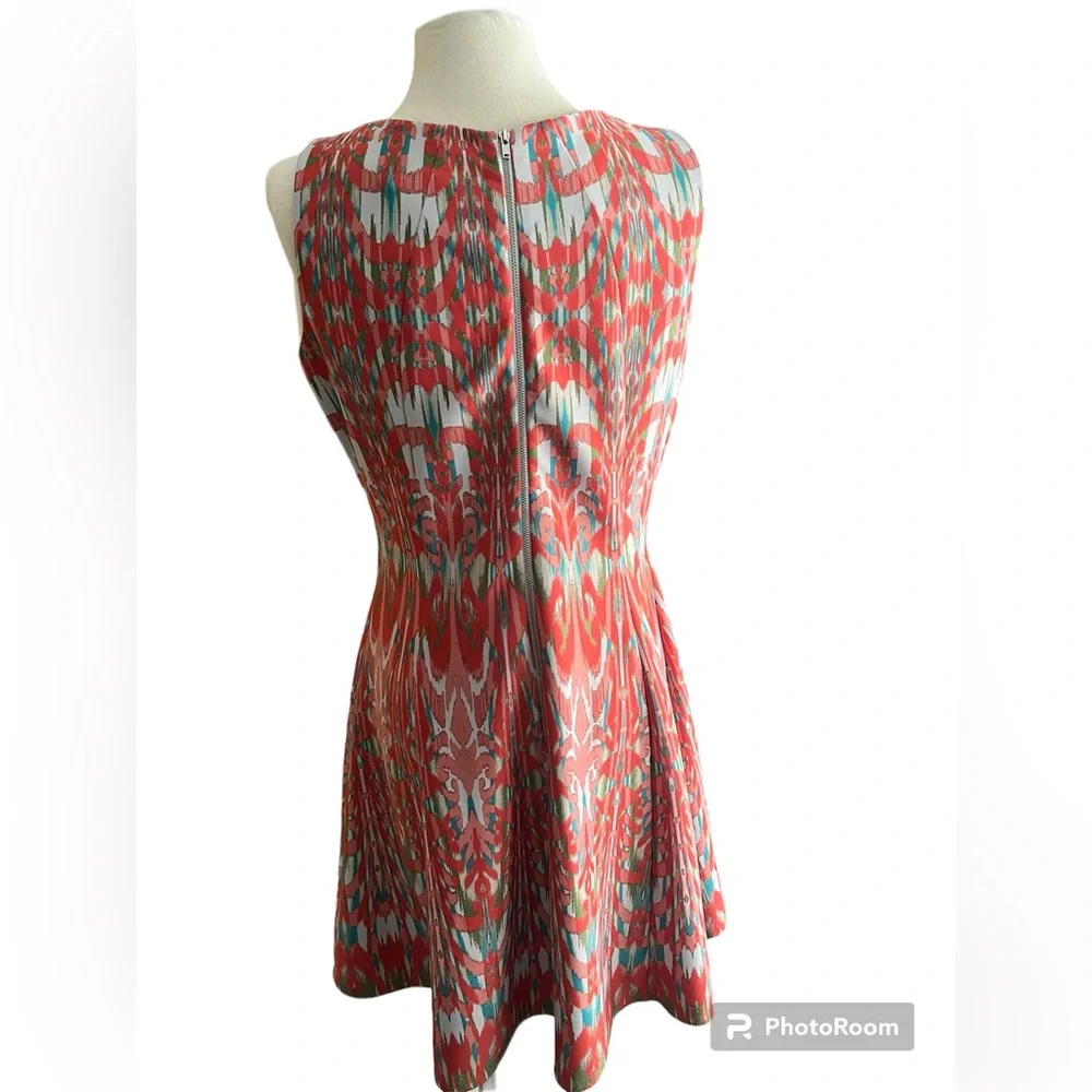 Gabby Skye a line print dress mini dress red orange blue green white sleeveless